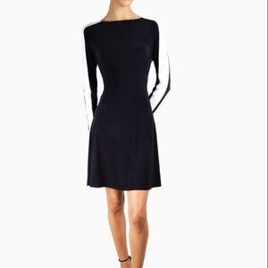 Ralph Lauren Black and White Long Sleeve Dress